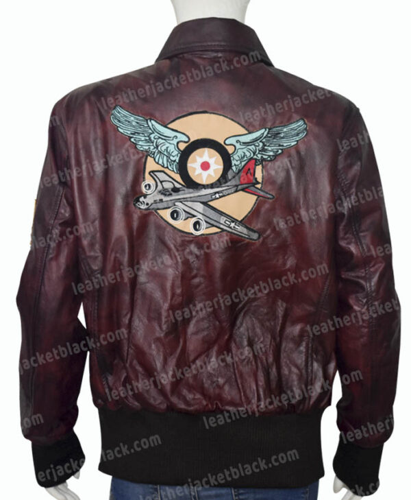 Captain Marvel Brown Leather Jacket Back
