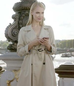 Emily in Paris Camille Razat Cream Coat