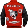 Michael Jackson Mickey Mouse Red Varsity Jacket Back