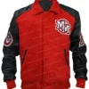 Michael Jackson Mickey Mouse Red Varsity Jacket Front Image