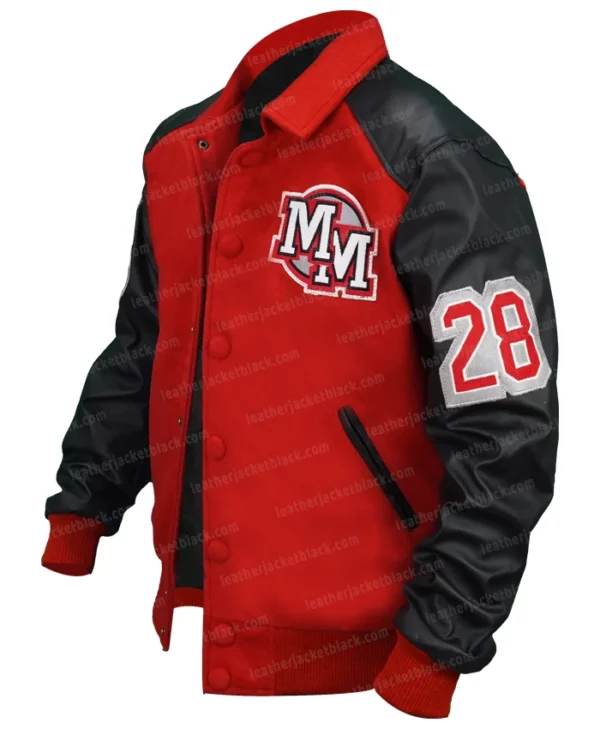 Michael Jackson Mickey Mouse Red Varsity Jacket Left