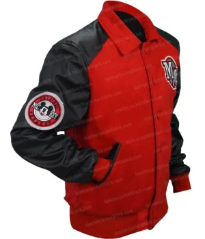 Michael Jackson Mickey Mouse Red Varsity Jacket Right
