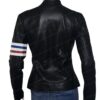 Future Man Tiger Black Leather Jacket Back