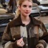 Emma Roberts Brown Plaid Check Jacket