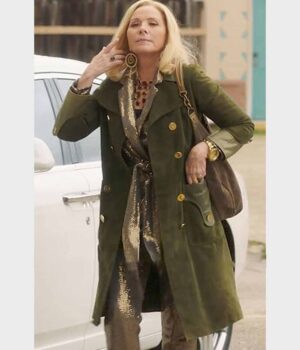 Kim Cattrall Green Trench Coat
