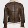 Women's Distressed Brown Real Shearling Jacket