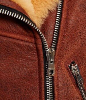 Women's Classic Brown Shearling Leather Jacket