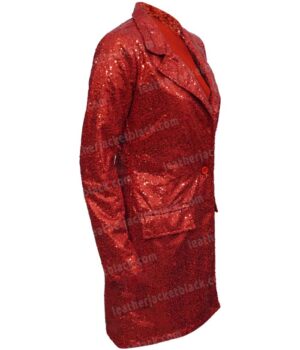 Emily In Paris Emily Cooper Red Lapel Collar Blazer Coat Side