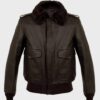 Men's A2 Aviator Brown Bomber Leather Jacket