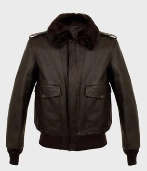 Men's A2 Aviator Brown Bomber Leather Jacket