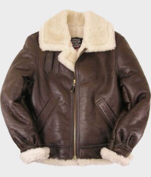 Mens Sheepskin B3 Brown Leather Jacket