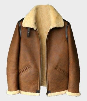 Mens B3 Shearling Brown Leather Jacket