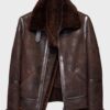 Men's Shearling Distressed B3 Brown Jacket
