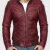 Men's Kevin Burgundy Real Leather Jacket