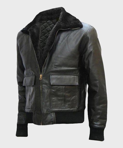 Men’s Shearling Bomber Real Leather Jacket