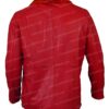 Men’s Shearling Collar Red Sheepskin Leather Jacket Back