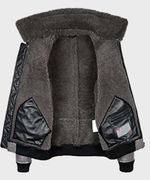 B2 Shearling Grey Leather Jacket