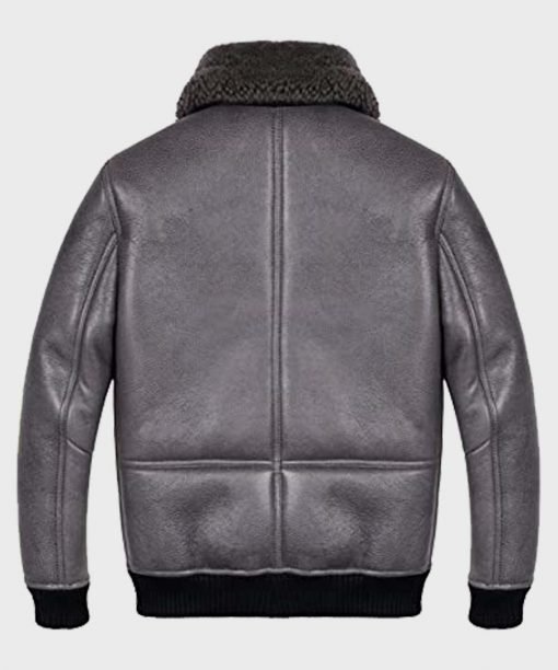 B2 Shearling Grey Leather Jacket
