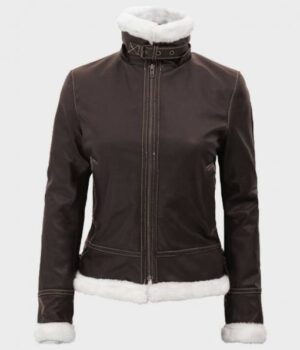 Women's shearling Dark Brown Jacket