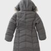 Womens Puffer Hooded Grey Coat