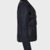 Shawl Collar Black Leather Jacket