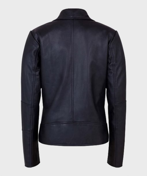 Shawl Collar Black Leather Jacket