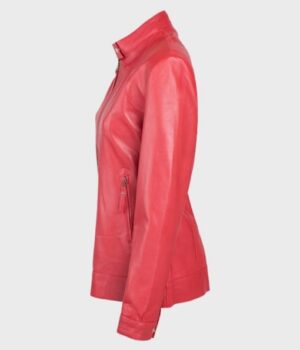 Women's Red Leather Jacket