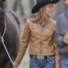 Heartland Amy Fleming Leather Brown Jacket