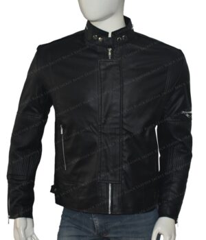 Get Lucky Daft Punk Electroma Black Leather Jacket Front
