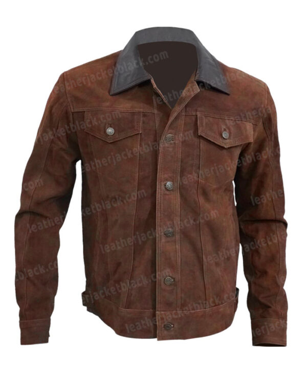 Heartland Tim Fleming Brown Suede Leather Jacket Front