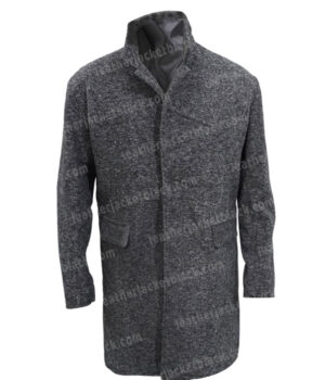 Idris Elba DCI John Luther Wool Blend Grey Coat Front