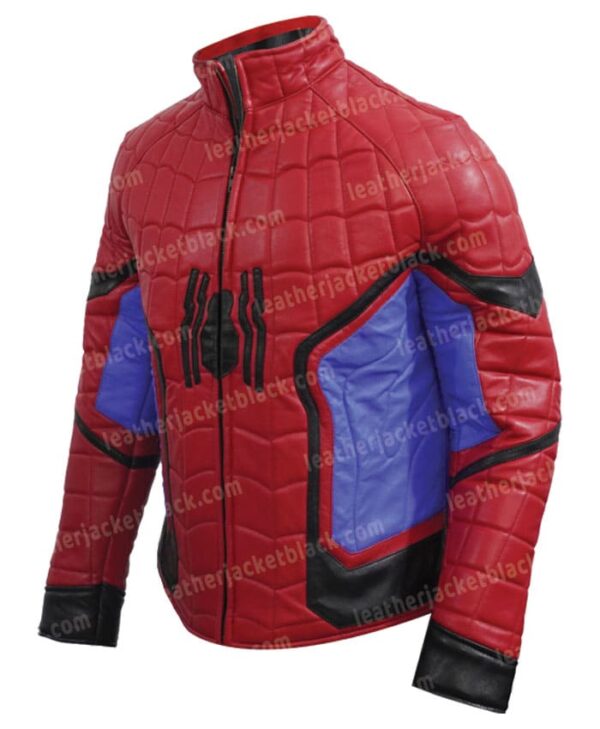 Spider Man Homecoming Red Leather Jacket Left Side