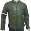 Dirk Gently Cafe Racer Green Leather Jacket