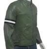 Dirk Gently Cafe Racer Green Leather Jacket Side