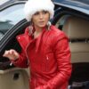 Cheryl Cole Faux Leather Red Jacket