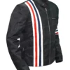 Captain America Easy Rider Black Leather Stripe Jacket Right