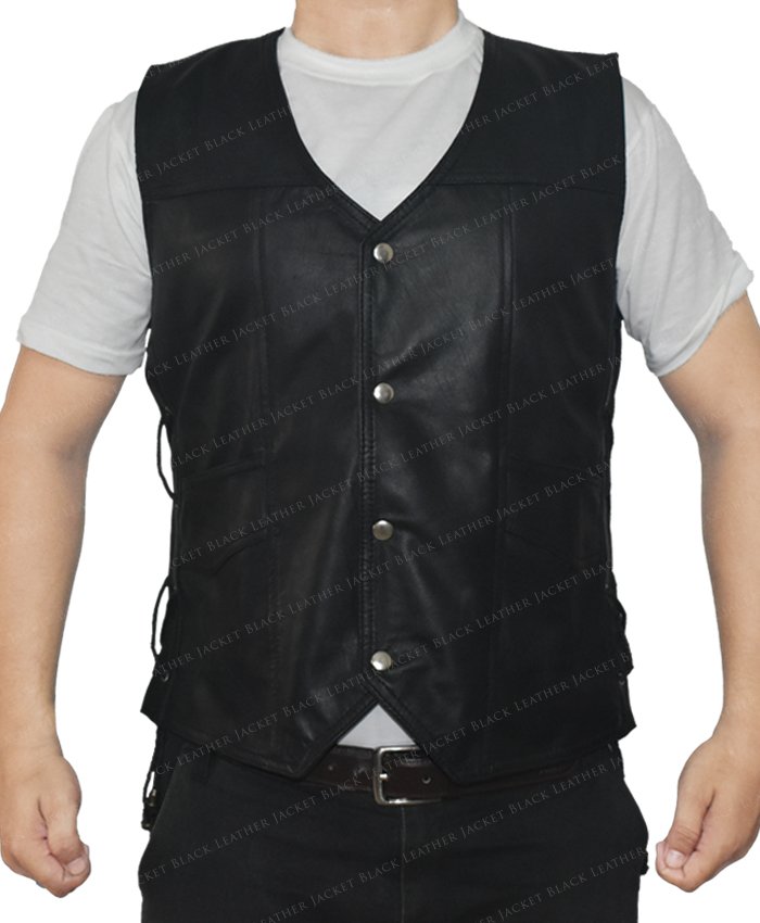 Daryl Dixon The Walking Dead Wings Vest | Black Leather Jacket