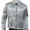 Stuntman Mike Icy Hot Death Proof Satin Silver Jacket Front