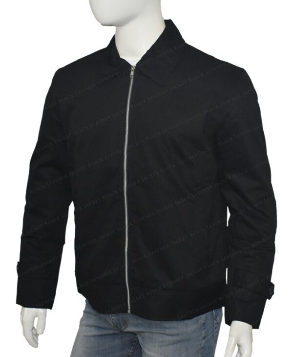 Solo The Man From Uncle Cotton Black Jacket Front Zipper Closure