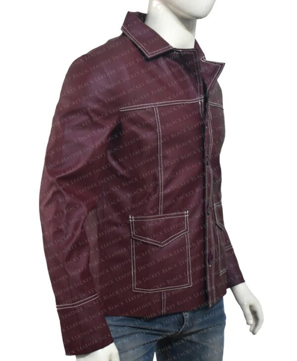 Tyler Durden Fight Club Brad Pitt Real Leather Jacket Left