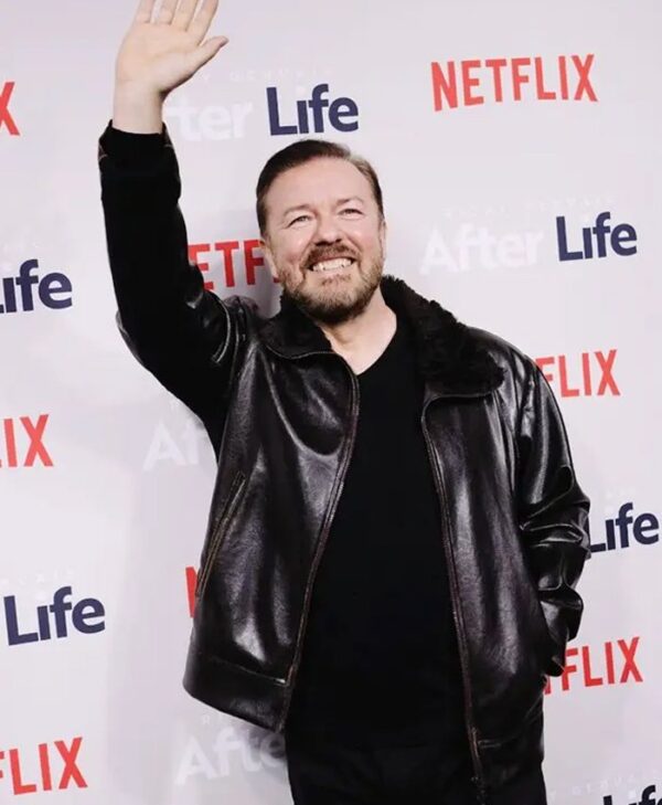 After Life Ricky Gervais Real Leather Jacket