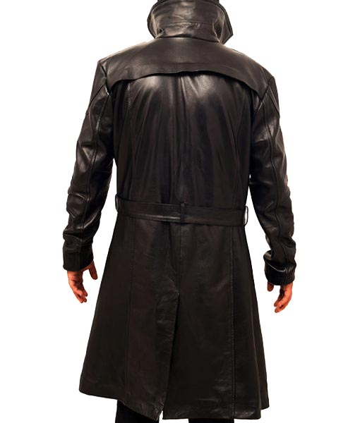 Blade Runner 2049 Officer K Black Fur Collar Coat Back