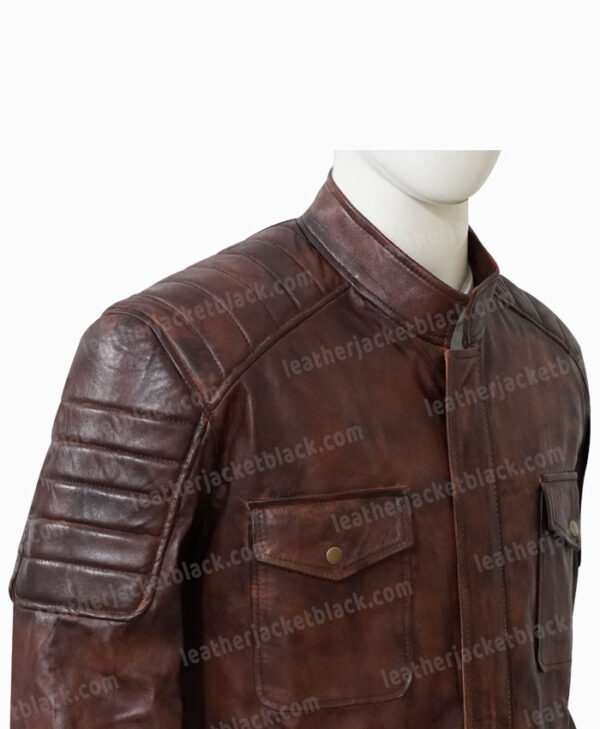 Boss Level 2021 Roy Pulver Brown Leather Jacket Side