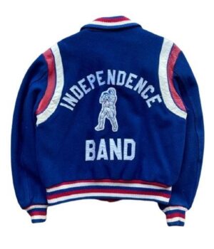 Independence Day Band Varsity Blue Leather Jacket