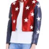 Independence Day Cropped Real Leather Jacket Style 1