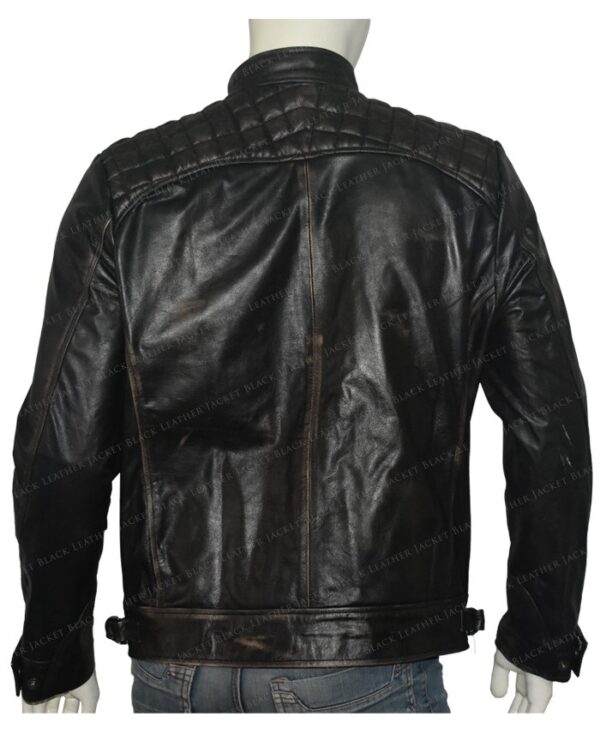 Men's Cafe Racer Real Vintage Leather Jacket Back