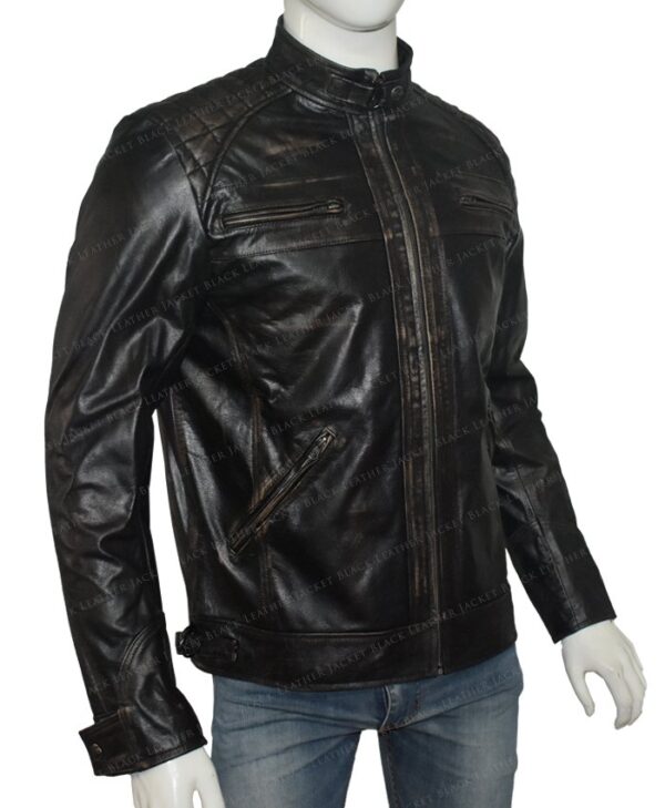 Men's Cafe Racer Real Vintage Leather Jacket Right