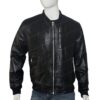 Spenser Confidential Black Real Leather Jacket Front