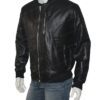 Spenser Confidential Black Real Leather Jacket Left Side