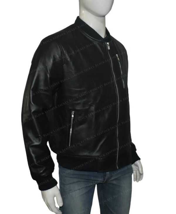 Spenser Confidential Black Real Leather Jacket Right Side